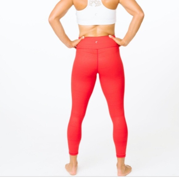 ZYIA | Pants u0026 Jumpsuits | Zyia Red Ascend Crop Leggings | Poshmark